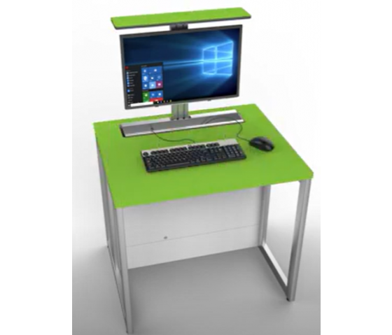 Datorbord M1 med 1 mekaniskt pop-up monitorhus - 70 (B) x 67 (D) cm