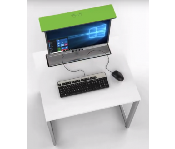 Datorbord M1 med 1 mekaniskt pop-up monitorhus - 70 (B) x 67 (D) cm
