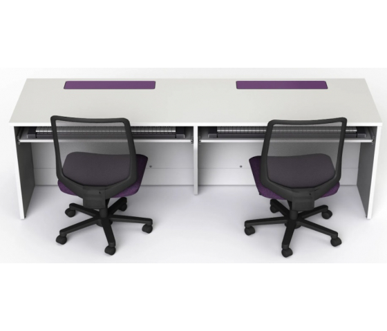 Musikstudio schreibtisch M1 mit 2 mechanisch aufklappbaren Monitorgehäusen - 220 (B) x 75 (T) cm