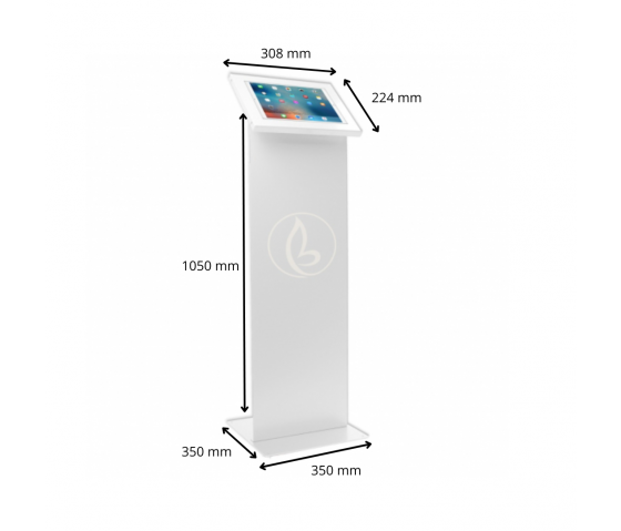 Tablet floor stand with display plate Securo M for 9-11 inch tablets - white