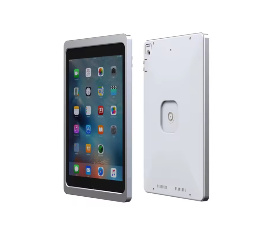 Magnetic tablet wall mount for iPad 10.2 inch (7, 8 and 9th generation) - wireless charging function - silver