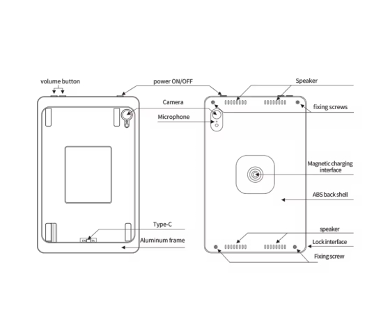 Soporte magnético de pared para iPad Mini A17 Pro y iPad Mini de 6ª generación - 8,3 pulgadas - función de carga inalámbrica - negro
