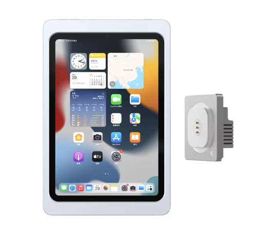 Soporte magnético de pared para iPad Mini A17 Pro y iPad Mini de 6ª generación - 8,3 pulgadas - función de carga inalámbrica - gris