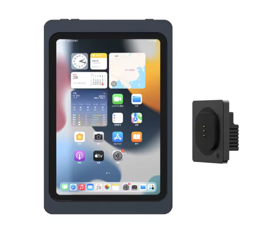 Soporte magnético de pared para iPad Mini A17 Pro y iPad Mini de 6ª generación - 8,3 pulgadas - función de carga inalámbrica - negro