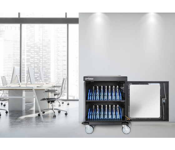 Manhattan 32 charging cart for 32 tablets or laptops up to 15.6 inches