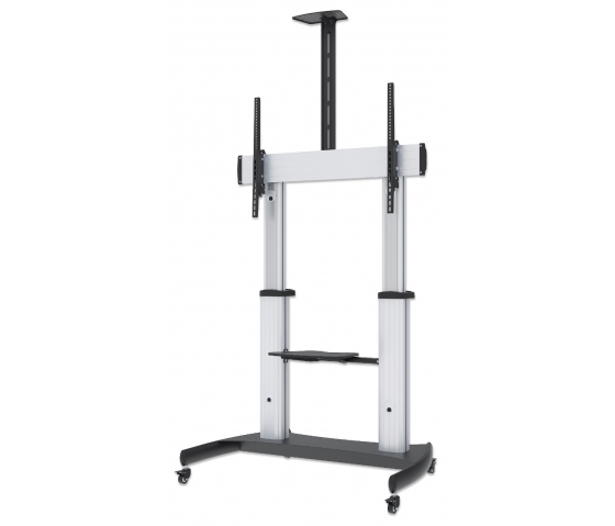 Aluminum Heavy-Duty Height Adjustable Multimedia TV Trolley - 60 to 100 inches