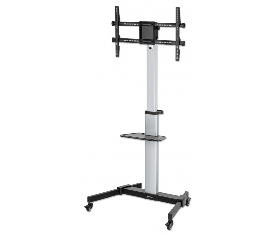 Aluminum height adjustable multimedia TV cart - 37 to 86 inches