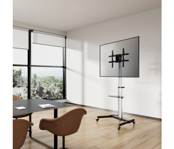 Carrello TV multimediale in alluminio regolabile in altezza - da 37 a 86 pollici