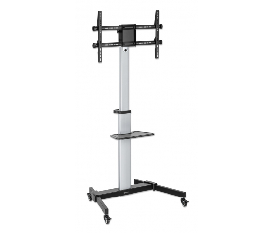 Aluminum height adjustable multimedia TV cart - 37 to 86 inches