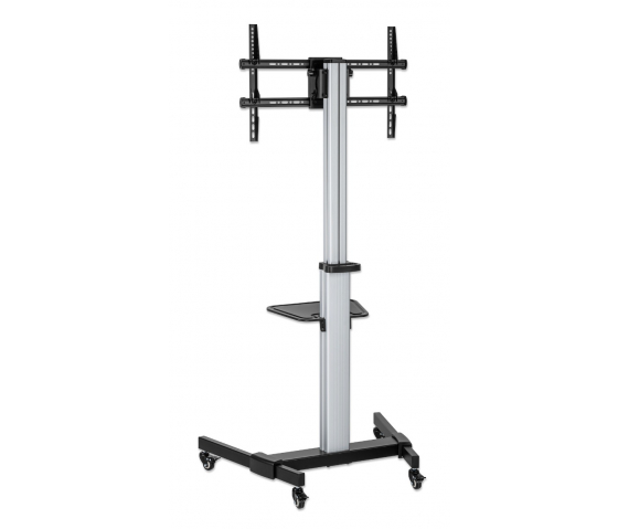 Aluminum height adjustable multimedia TV cart - 37 to 86 inches