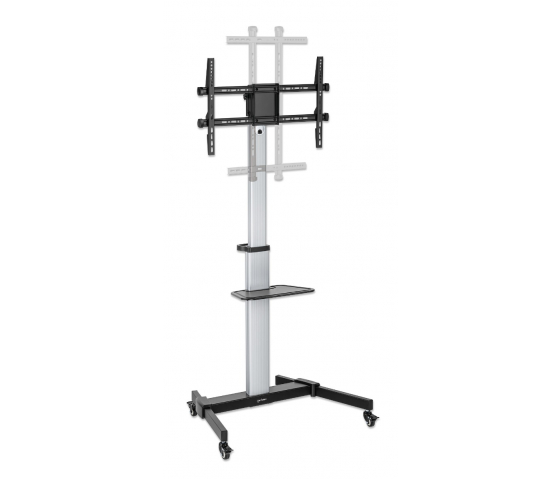 Aluminum height adjustable multimedia TV cart - 37 to 86 inches