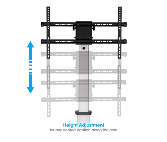 Carro de aluminio regulable en altura para TV multimedia - de 37 a 86 pulgadas