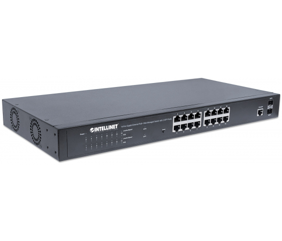 16-port Gigabit Ethernet PoE+ Web-Managed Switch with 2 SFP ports