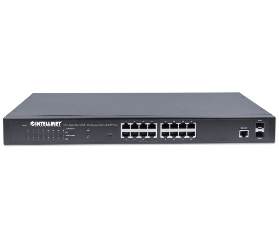 16-port Gigabit Ethernet PoE+ Web-Managed Switch with 2 SFP ports