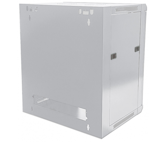 Armario mural de 19 pulgadas MHT108 con puerta de cristal - altura 9U - 450 mm de profundidad - flatpack - gris