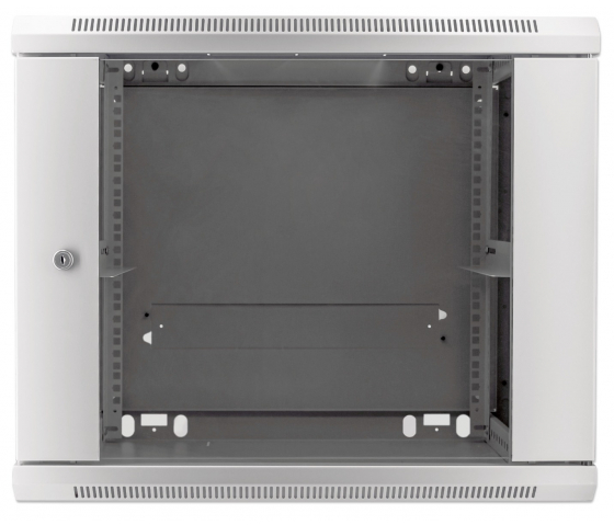 19 inch wandkast MHT147 met glazen deur - 9U hoogte - 450 mm diep - grijs