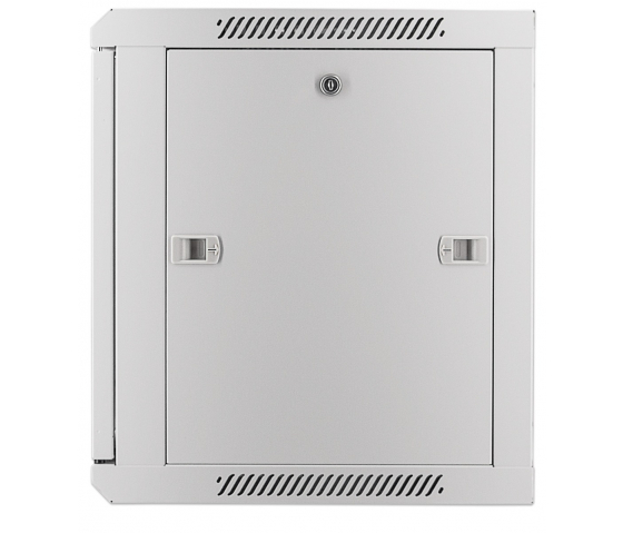 19 inch wandkast MHT147 met glazen deur - 9U hoogte - 450 mm diep - grijs