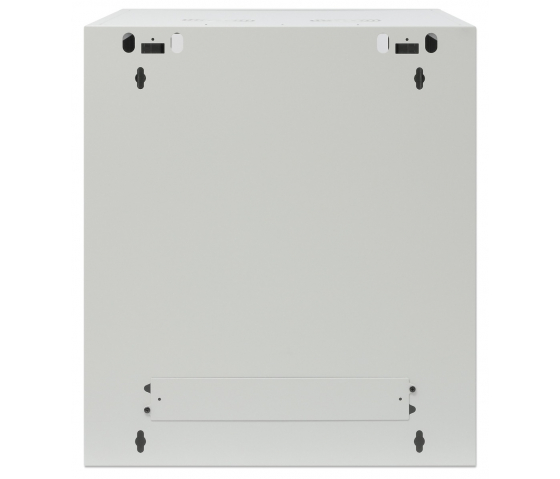 19 inch wandkast MHT118 met glazen deur - 12U hoogte - 600 mm diep - flatpack - grijs
