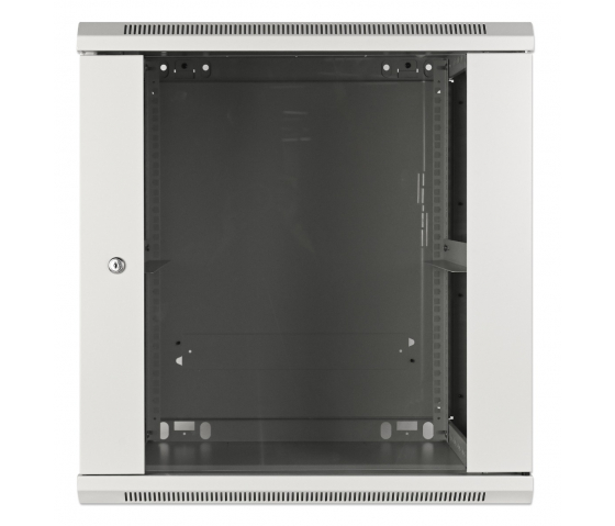 Armadio a parete da 19 pollici MHT139 con porta in vetro - altezza 12U - profondità 600 mm - grigio