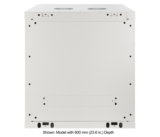 19 inch wandkast MHT137 met glazen deur - 12U hoogte - 450 mm diep - grijs