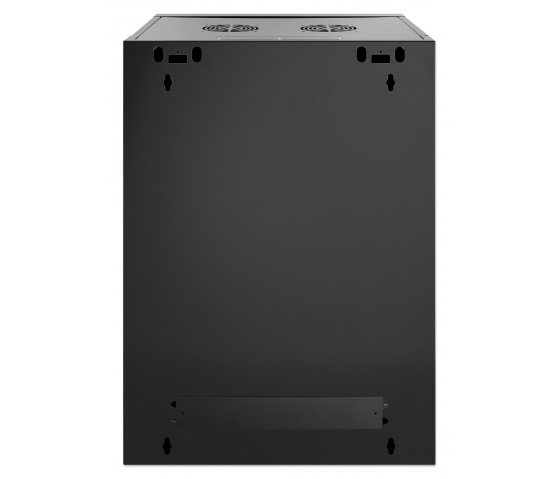 19 inch wandkast MHT124 met glazen deur - 15U hoogte - 450 mm diep - flatpack - zwart