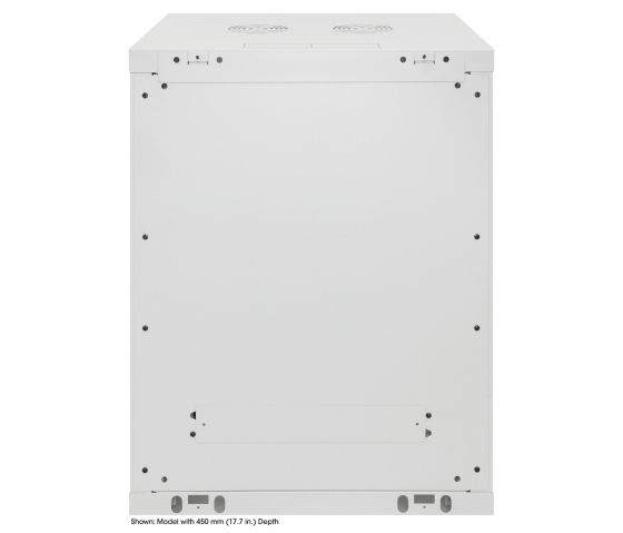 19 inch wandkast MHT143 met glazen deur - 15U hoogte - 600 mm diep - grijs