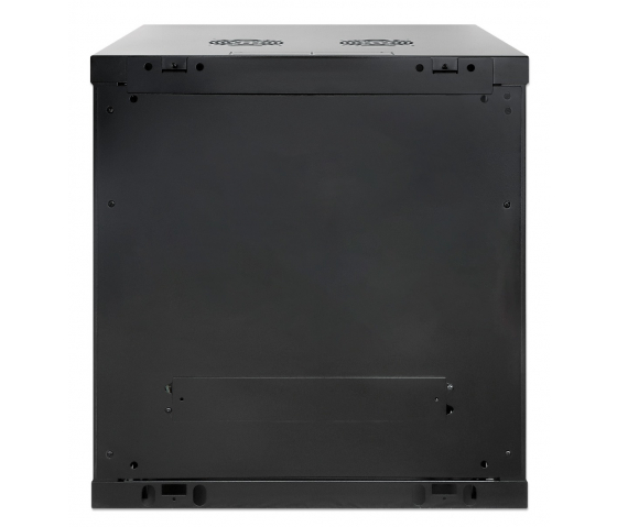 19 inch wandkast MHT138 met glazen deur - 12U hoogte - 600 mm diep - zwart