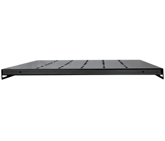 1U fast hylde - 550 mm dyb - belastningskapacitet op til 50 kg - sort