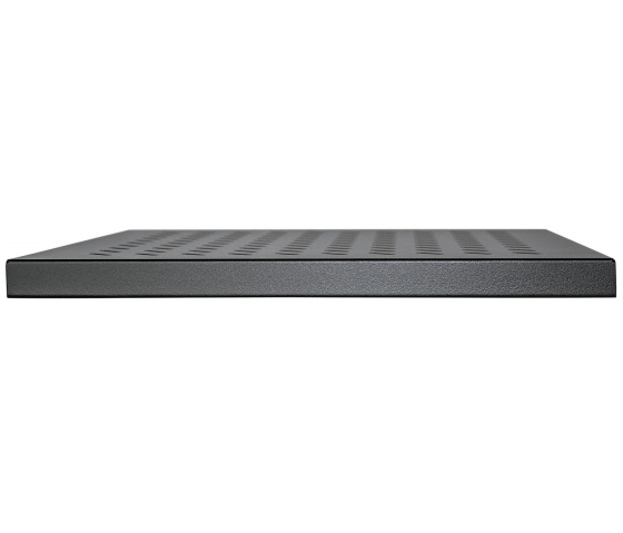 1U fast hylde - 550 mm dyb - belastningskapacitet op til 50 kg - sort