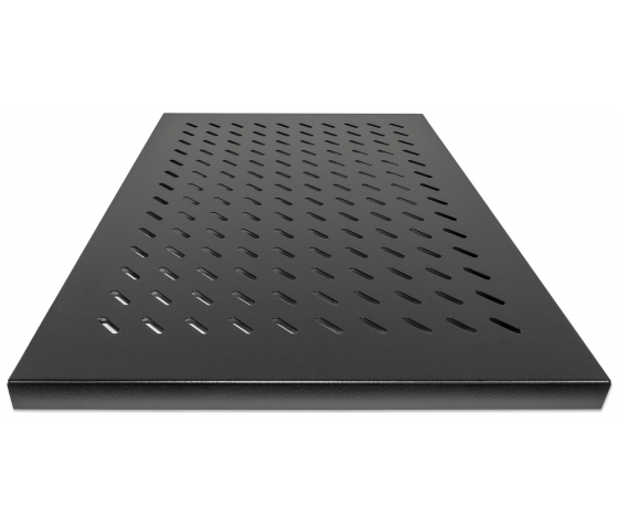 1U fixed shelf - 700 mm deep - load capacity to 50 kg - black
