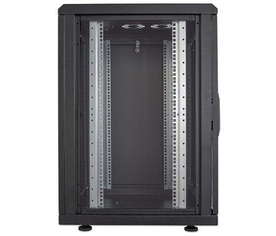 19 inch netwerkkast MHT172 met glazen deur - 16U - 600 (D) x 600 (W) x 878 (H) - flatpack - zwart