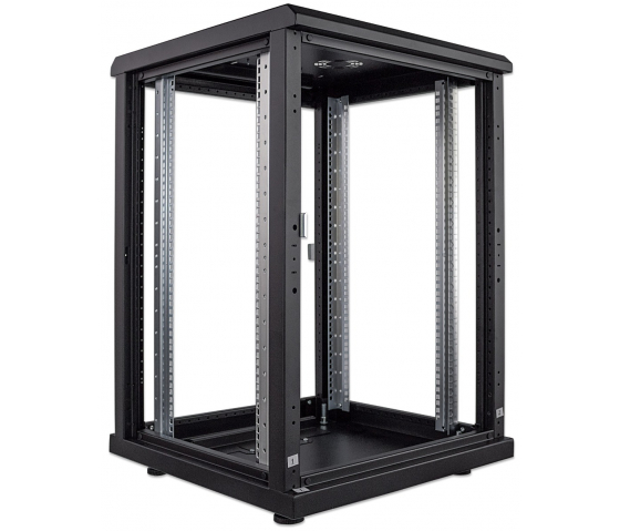 19 inch netwerkkast MHT172 met glazen deur - 16U - 600 (D) x 600 (W) x 878 (H) - flatpack - zwart