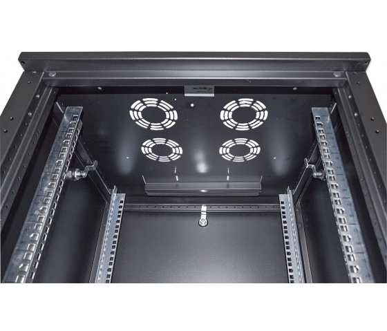 19 inch netwerkkast MHT172 met glazen deur - 16U - 600 (D) x 600 (W) x 878 (H) - flatpack - zwart
