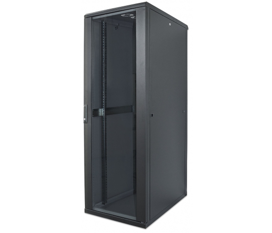 19-tums nätverksskåp MHT181 med glasdörr - 32U - 600 (D) x 600 (B) x 1588 (H) - platt paket - svart