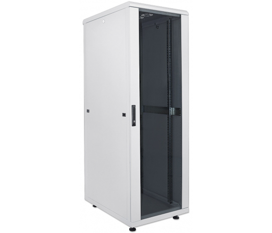 19-calowa szafa sieciowa MHT214 ze szklanymi drzwiami - 32U - 800 mm szerokości - 800 (D) x 800 (W) x 1588 (H) - zmontowana - szara