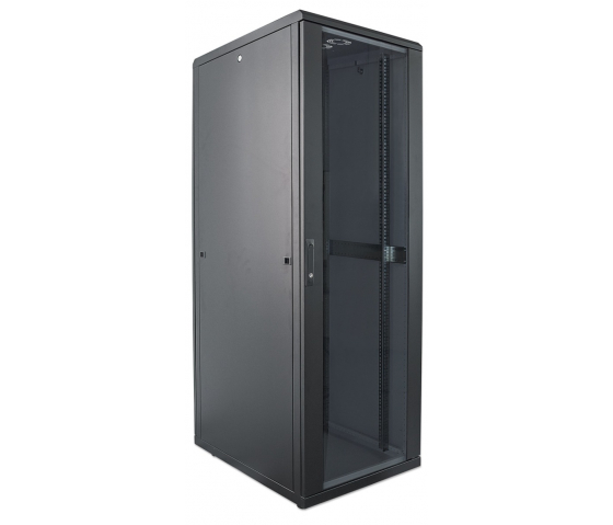 19-calowa szafa sieciowa MHT215 ze szklanymi drzwiami - 36U - 600 (D) x 600 (W) x 1766 (H) - zmontowana - czarna
