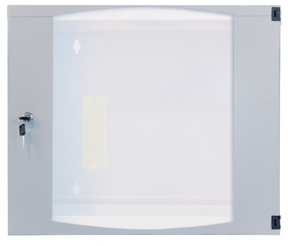 Armario mural de 19 pulgadas MHT106 con puerta de cristal - 6U de altura - doble sección - 600 mm de profundidad - flatpack - gris