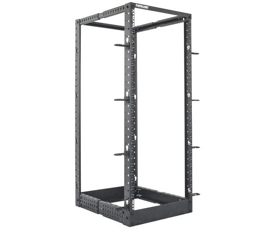 19 inch vrijstaand rek MHT166 - 48U hoogte - 4 staanders - flatpack - zwart