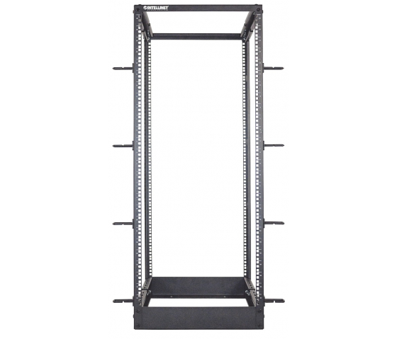 19 inch vrijstaand rek MHT166 - 48U hoogte - 4 staanders - flatpack - zwart