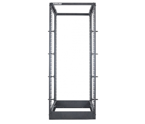 19 inch vrijstaand rek MHT166 - 48U hoogte - 4 staanders - flatpack - zwart