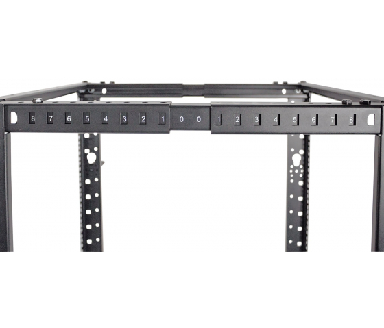 19 inch vrijstaand rek MHT166 - 48U hoogte - 4 staanders - flatpack - zwart