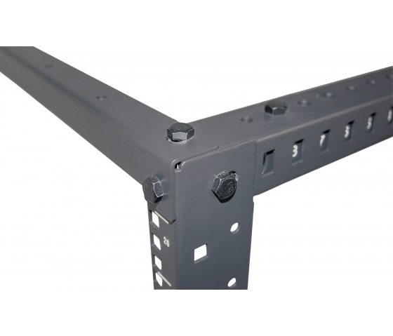19 inch vrijstaand rek MHT166 - 48U hoogte - 4 staanders - flatpack - zwart