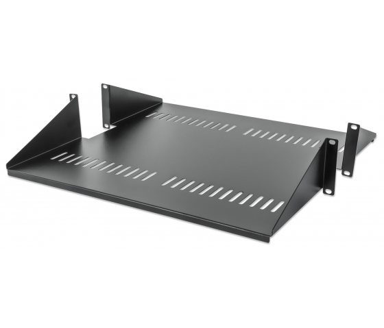 Estantería cantilever ventilada de doble cara 2U de 19 pulgadas - 450 mm de profundidad - capacidad de carga hasta 25 kg - negro