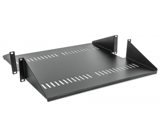 Estantería cantilever ventilada de doble cara 2U de 19 pulgadas - 450 mm de profundidad - capacidad de carga hasta 25 kg - negro