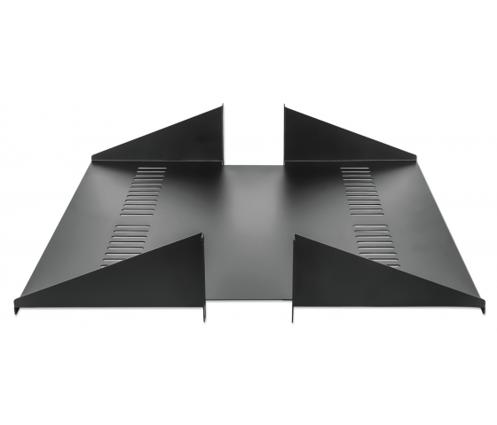 Estantería cantilever ventilada de doble cara 2U de 19 pulgadas - 450 mm de profundidad - capacidad de carga hasta 25 kg - negro