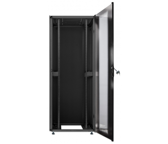 Szafa sieciowa Premium 19 cali MHT237 ze szklanymi drzwiami - 42U - 800 (D) x 600 (W) x 2033 (H) - zmontowana - czarna