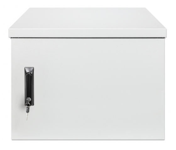 19 inch industrial IP55 outdoor wall cabinet MHT157 with integrated fans - dust- and waterproof - 9U height - 600 mm deep - gray
