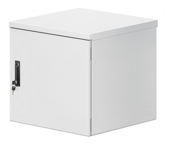 19 inch industriële IP55 outdoor wandkast MHT158 met geïntegreerde ventilatoren - stof- en waterdicht - 12U hoogte - 600 mm diep - grijs
