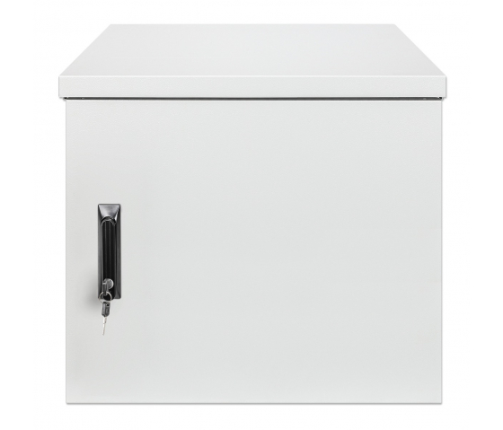 19 inch industriële IP55 outdoor wandkast MHT158 met geïntegreerde ventilatoren - stof- en waterdicht - 12U hoogte - 600 mm diep - grijs