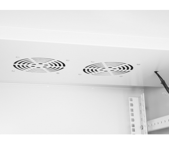 19 inch industriële IP55 outdoor wandkast MHT159 met geïntegreerde ventilatoren - stof- en waterdicht - 18U hoogte - 600 mm diep - grijs